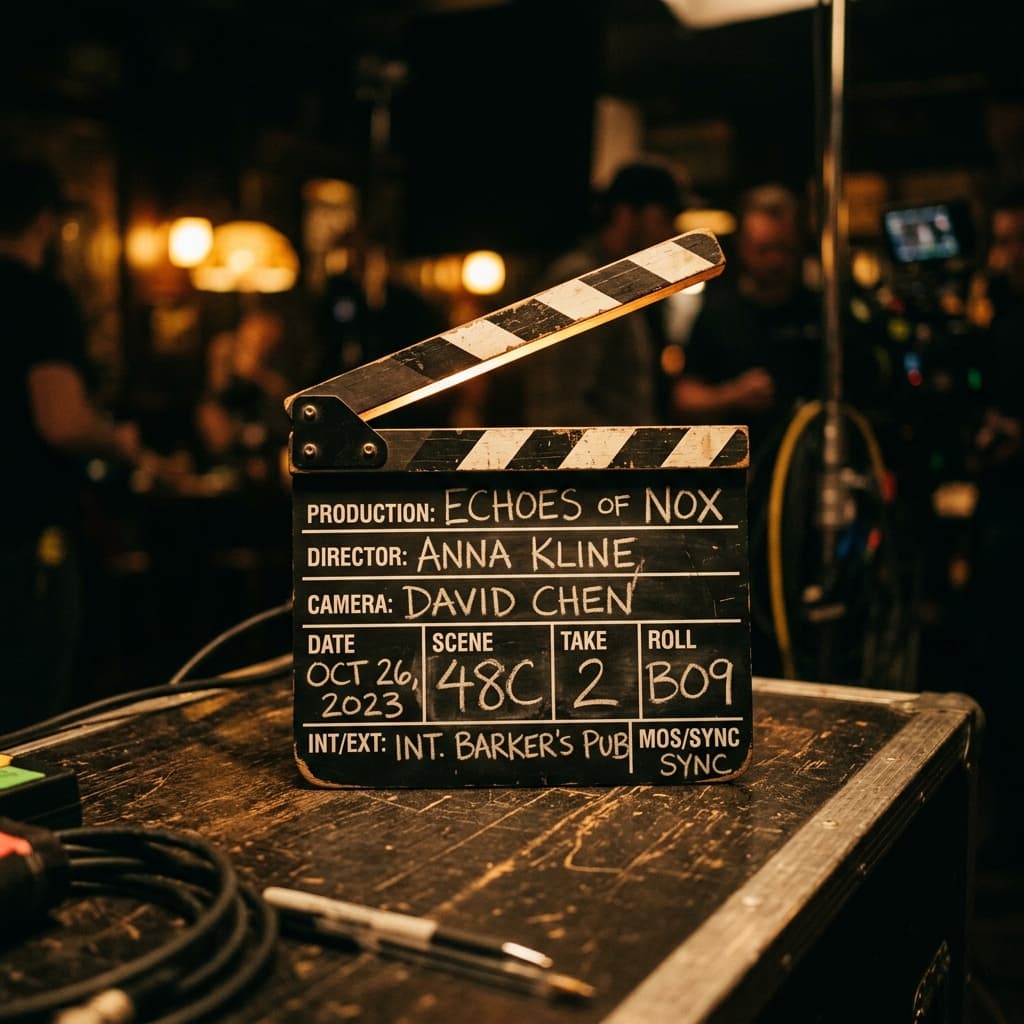 Film production clapperboard